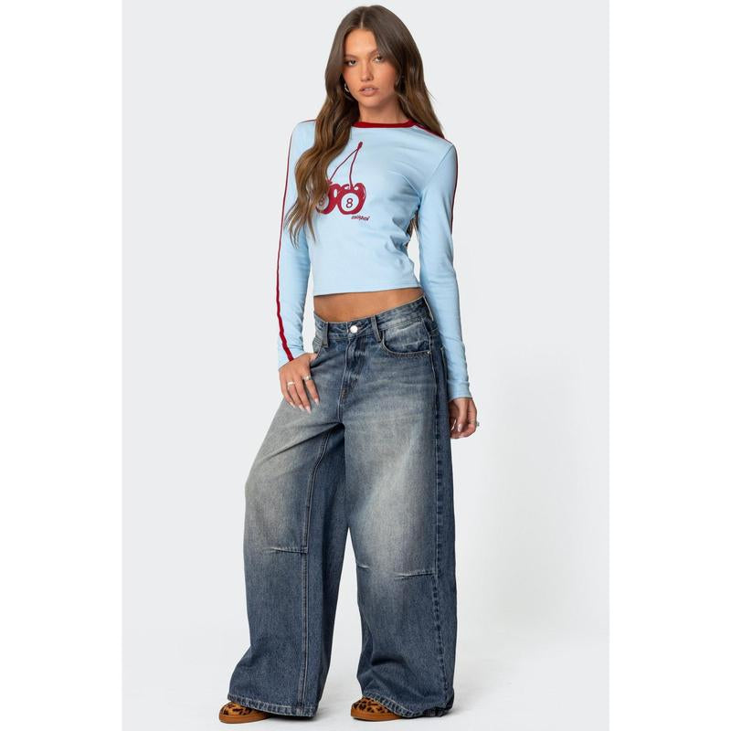 Skater Girl Washed Low Rise Jeans