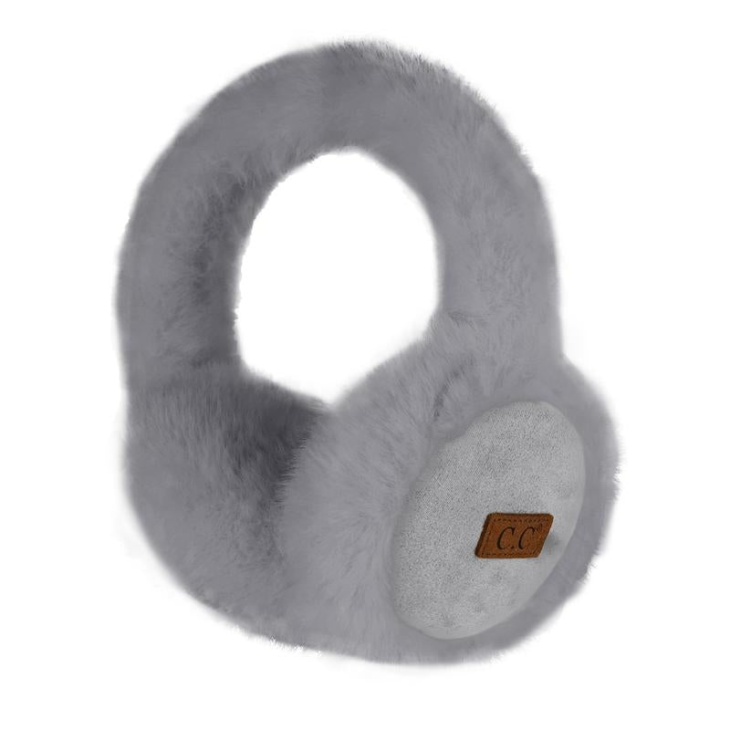 C.C Suede & Faux Fur Earmuff for Women - Warmth Meets Winter Glamour