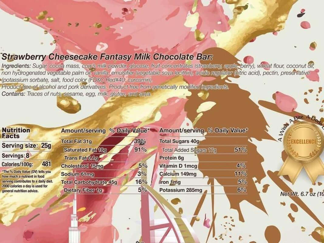 Viral Dubai Strawberry Cheesecake Fantasy Ultimate Chocolate Bar Experience Dessert Snack