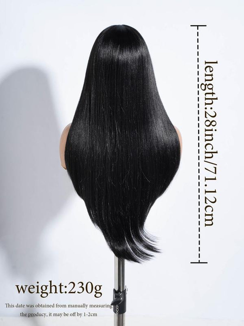 Long Straight Wigs for Women, Wigs with Bangs for Daily, Cosplay, Anime or Costume Party, Striking Natural Fluffy Hair Wigs with Baby Bangs for Daily & Party Hairstyle Decoration Glueless