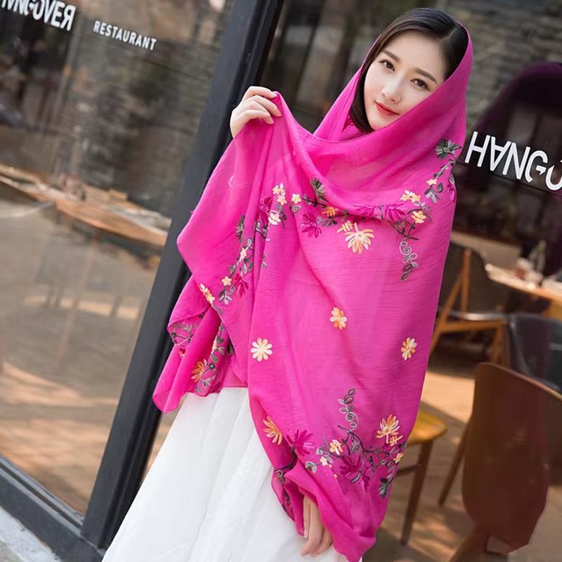 New Arrival Shawl Women Embroider Flower Scarf Pashmina Cashmere Scarf Winter Warm Fine Tassels Scarf Shawl Fashion Shawl Scarve