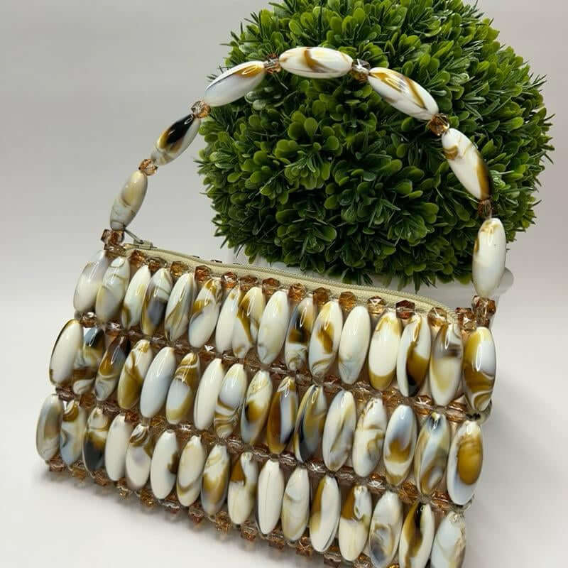 Candy Pop Beaded Bag for Outings and Occasions - Beaded Design with Unique Marble Accents