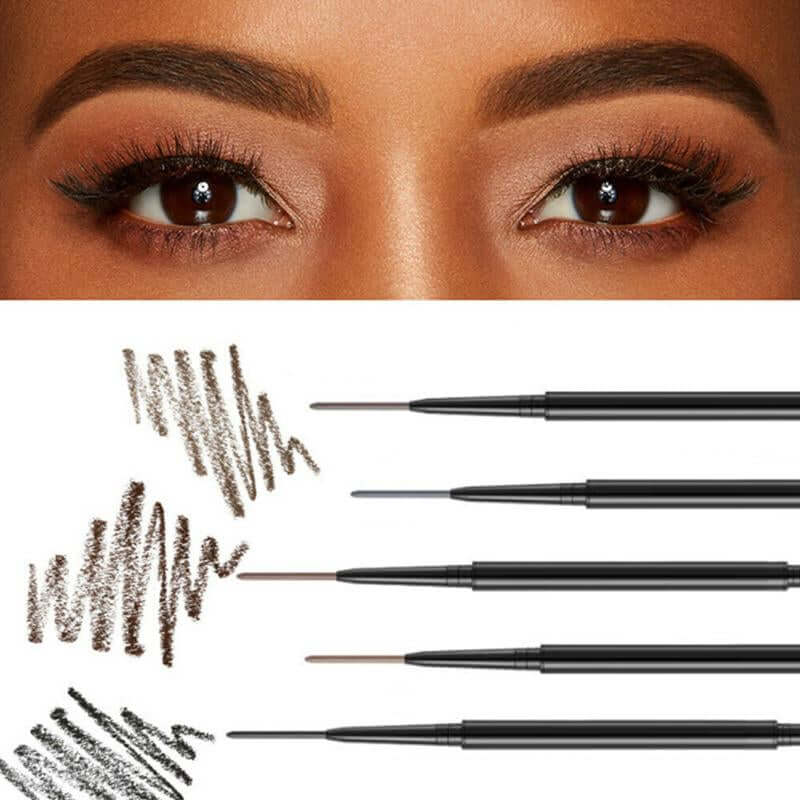 2 Pack Eyebrow Pencil, Waterproof Microblading Eye Brow Eyeliner Eyebrow Pencil Pen Brush Makeup Tools Cosmetic Smooth Cosmetic Smooth