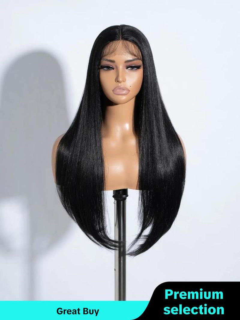 Long Straight Wigs for Women, Wigs with Bangs for Daily, Cosplay, Anime or Costume Party, Striking Natural Fluffy Hair Wigs with Baby Bangs for Daily & Party Hairstyle Decoration Glueless