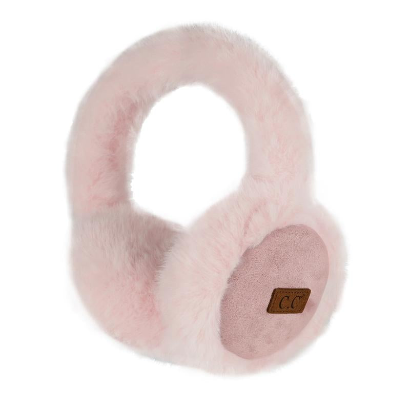 C.C Suede & Faux Fur Earmuff for Women - Warmth Meets Winter Glamour