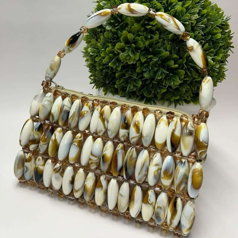 Candy Pop Beaded Bag for Outings and Occasions - Beaded Design with Unique Marble Accents