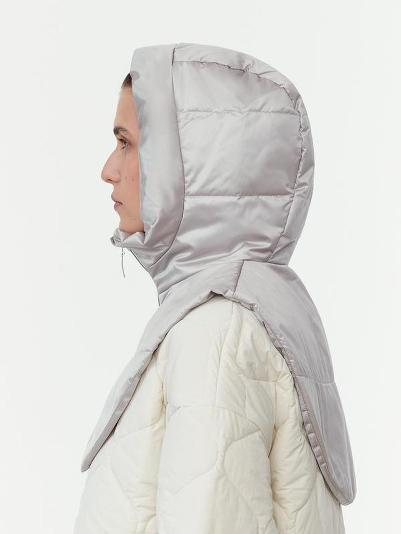 Padded Winter Hood in Beige