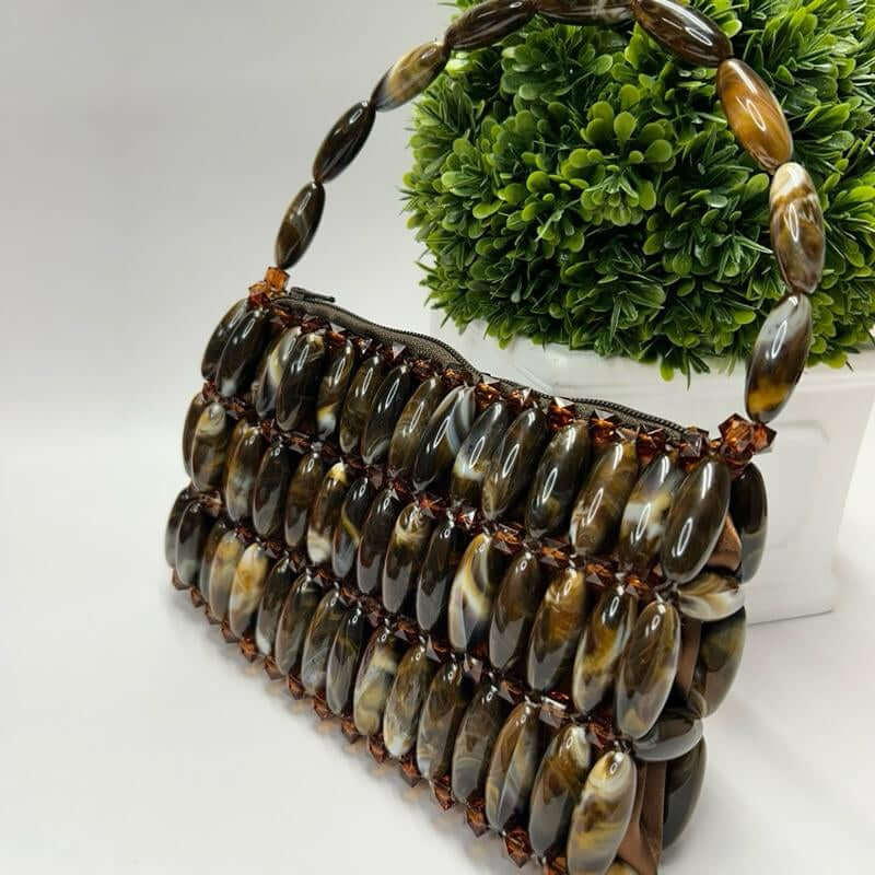 Candy Pop Beaded Bag for Outings and Occasions - Beaded Design with Unique Marble Accents