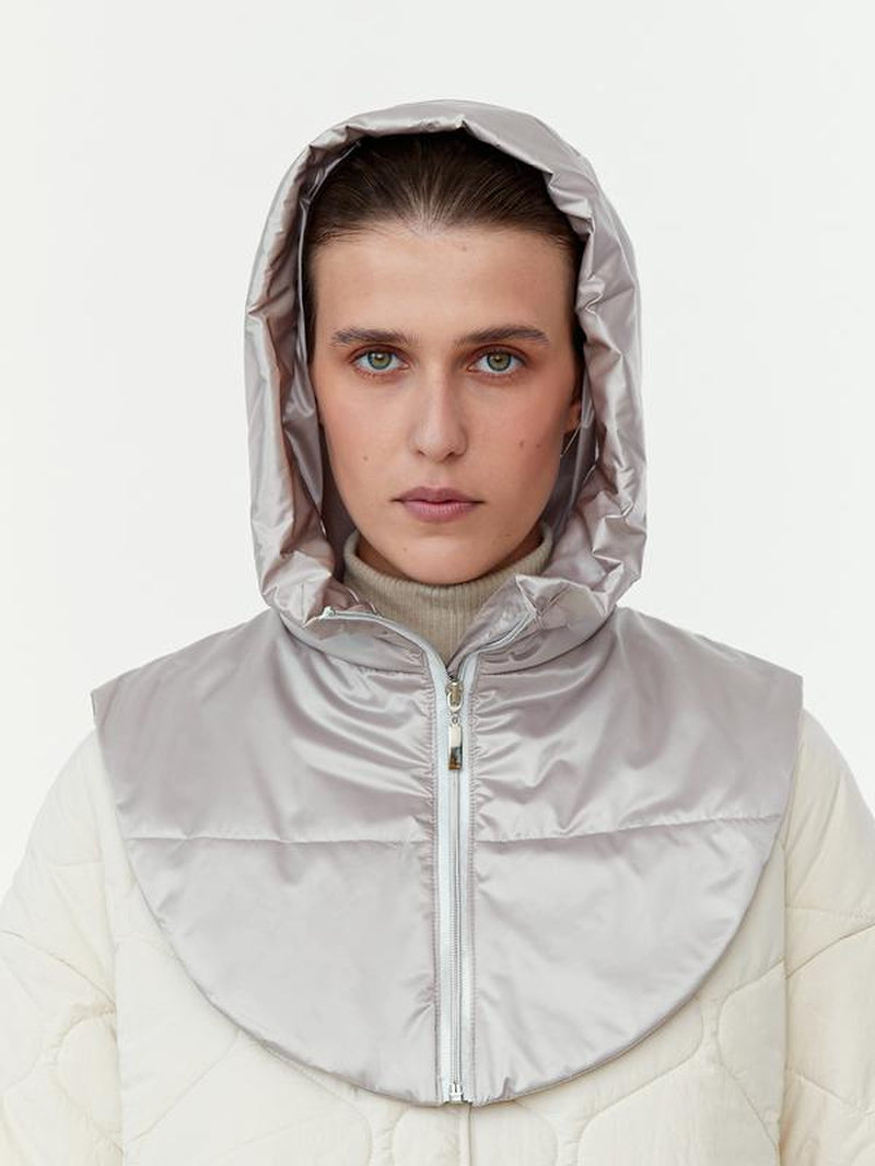 Padded Winter Hood in Beige