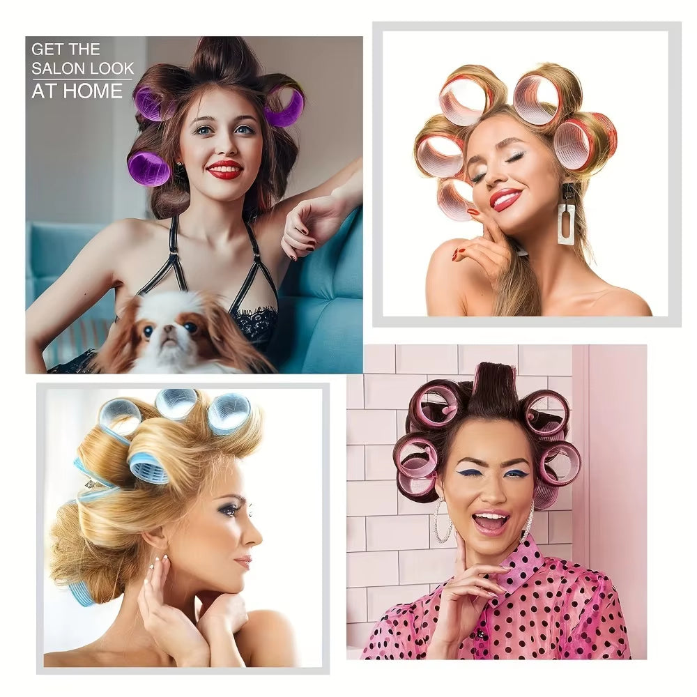 30Pcs Heatless Hair Styling Kit with Self-Grip Rollers 18Pcs 12Pcs Clips DIY Easy to Use Hair Care Beauty Tools for Natural Wave