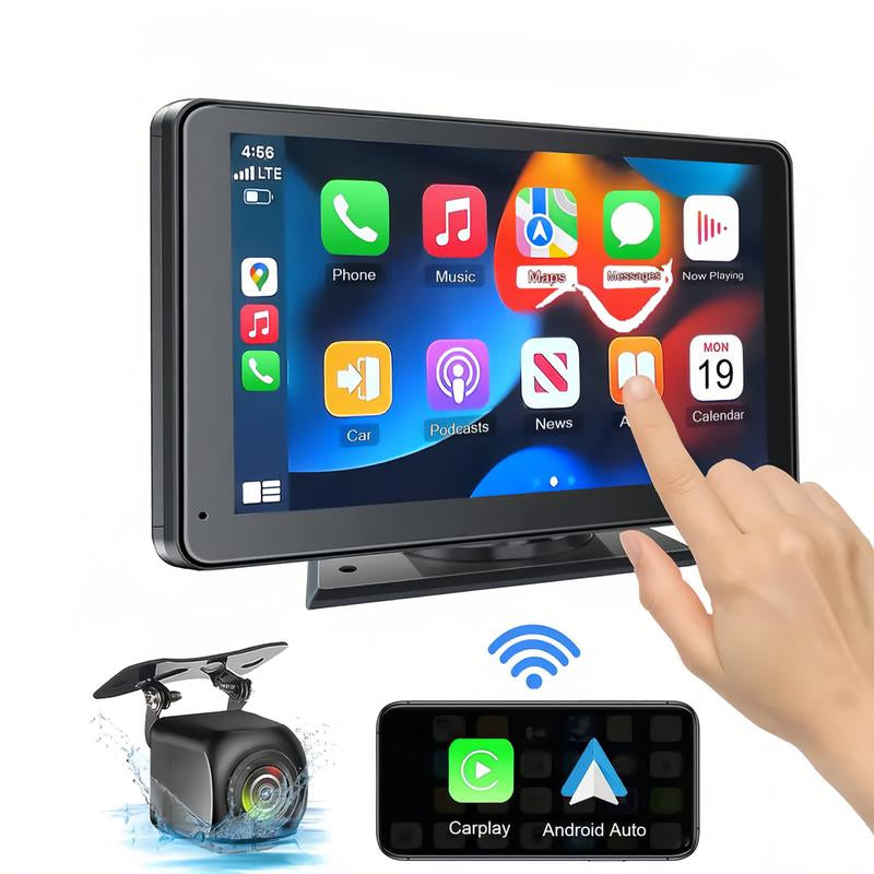 2024 Newest Portable Carplay Screen for Car, 7 Inch IPS Touchscreen Car Stereo Support Wireless Carplay Carplay Radio