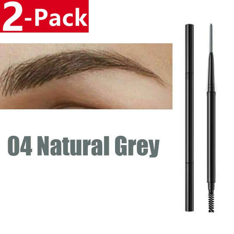 2 Pack Eyebrow Pencil, Waterproof Microblading Eye Brow Eyeliner Eyebrow Pencil Pen Brush Makeup Tools Cosmetic Smooth Cosmetic Smooth