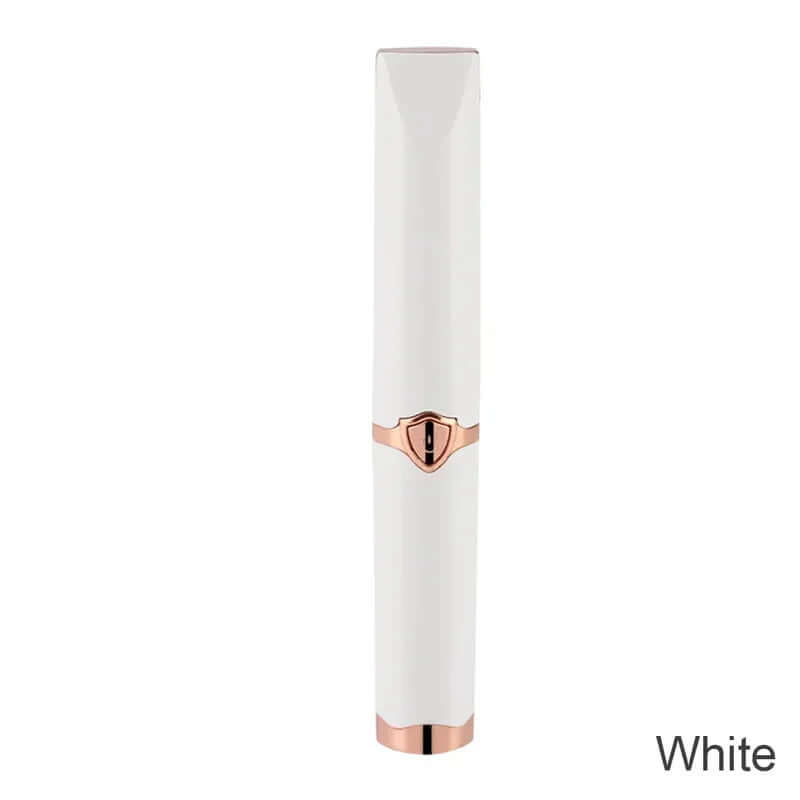 2-In-1 Portable Heated Eyelash Curler in white with rose gold accents, compact beauty tool for easy curling and styling.