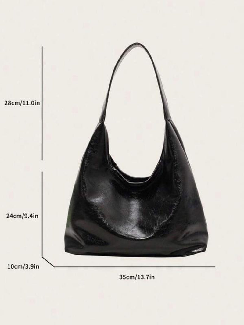 Women'S Solid Color Shoulder Bag, Fashionable PU Leather Hobo Bag, Casual Trendy Versatile High-Quality Daily Commuting Bag, Fashionable Tote Bag for Women