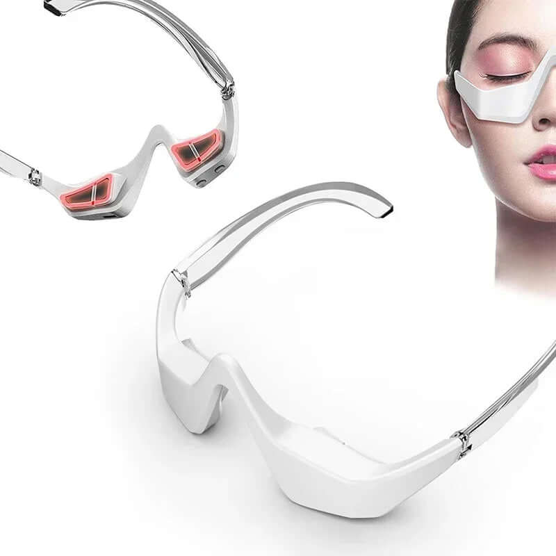 3D Red Light EMS Eye Massager eyecare glasses for reducing dark circles and puffiness, enhancing relaxation and beauty care.