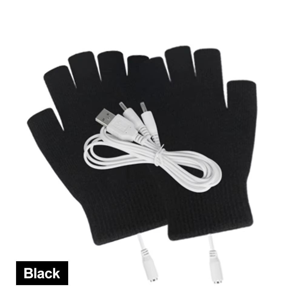 USB Heated Gloves Winter Thermal Hand Warmer Electric Heating Glove for Indoor Office Bike Cycling Glove Safety 5V