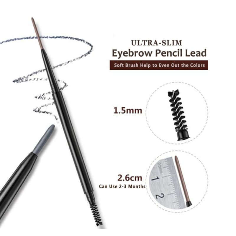 2 Pack Eyebrow Pencil, Waterproof Microblading Eye Brow Eyeliner Eyebrow Pencil Pen Brush Makeup Tools Cosmetic Smooth Cosmetic Smooth