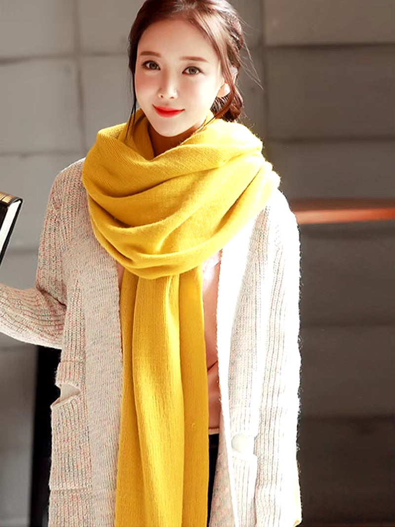 2023 Imitation Cashmere Women Winter Scarf Solid Preppy Style Scarve Thick Wrap Shawl Pashmina Lady Femme Bufanda Stoles Foulard