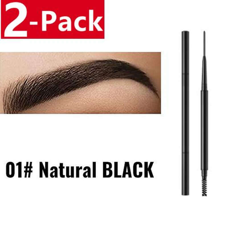 2 Pack Eyebrow Pencil, Waterproof Microblading Eye Brow Eyeliner Eyebrow Pencil Pen Brush Makeup Tools Cosmetic Smooth Cosmetic Smooth