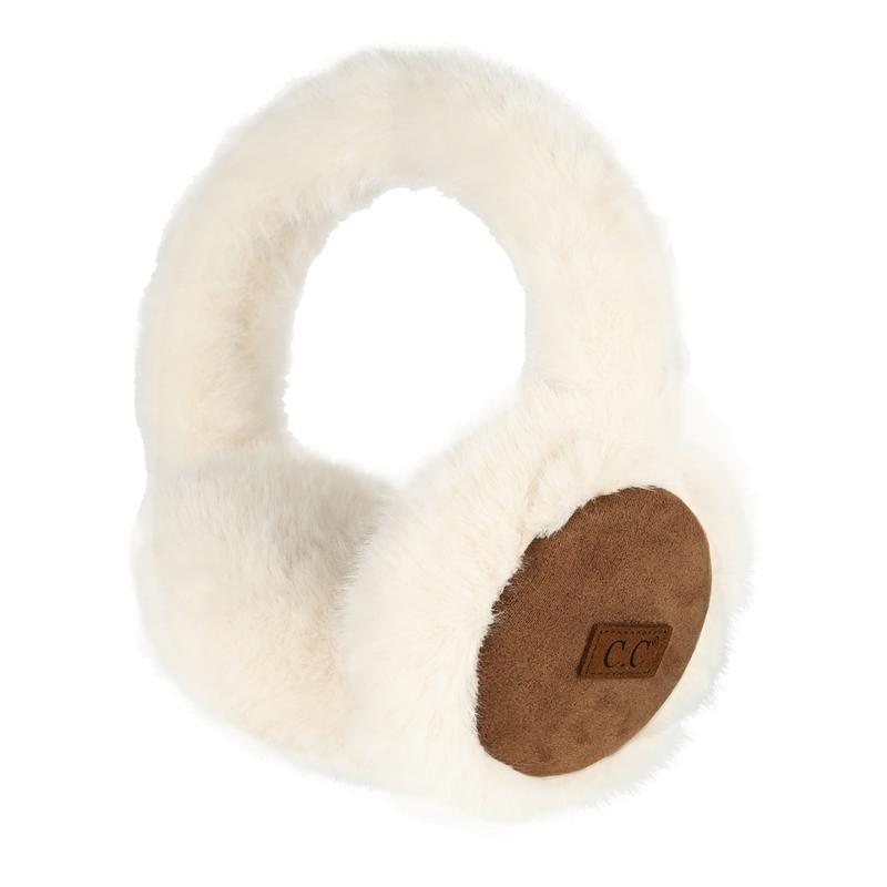 C.C Suede & Faux Fur Earmuff for Women - Warmth Meets Winter Glamour