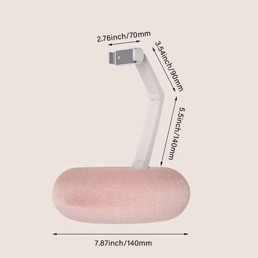 Foldable Plush Pillow Phone Stand 360° Adjustable Desktop Holder for Iphone Xiaomi Redmi Live Streaming Video Chat Lazy Bracket
