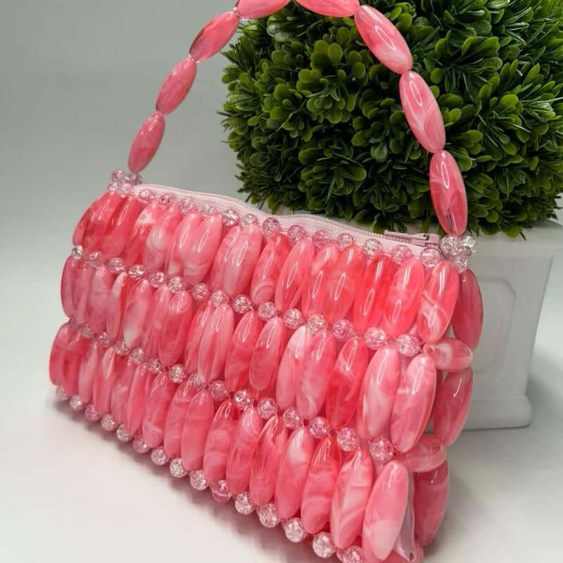 Candy Pop Beaded Bag for Outings and Occasions - Beaded Design with Unique Marble Accents