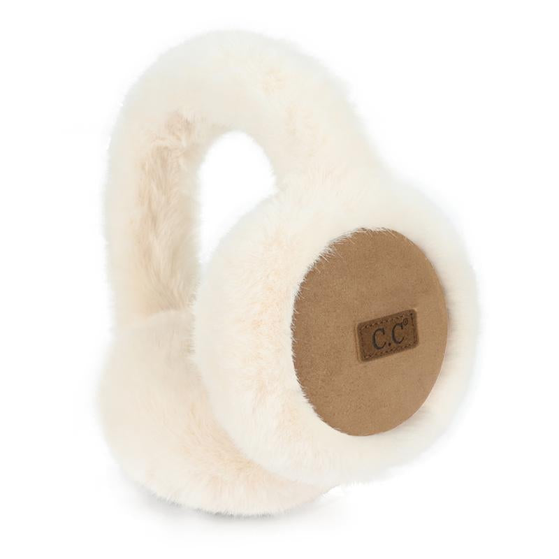 C.C Suede & Faux Fur Earmuff for Women - Warmth Meets Winter Glamour