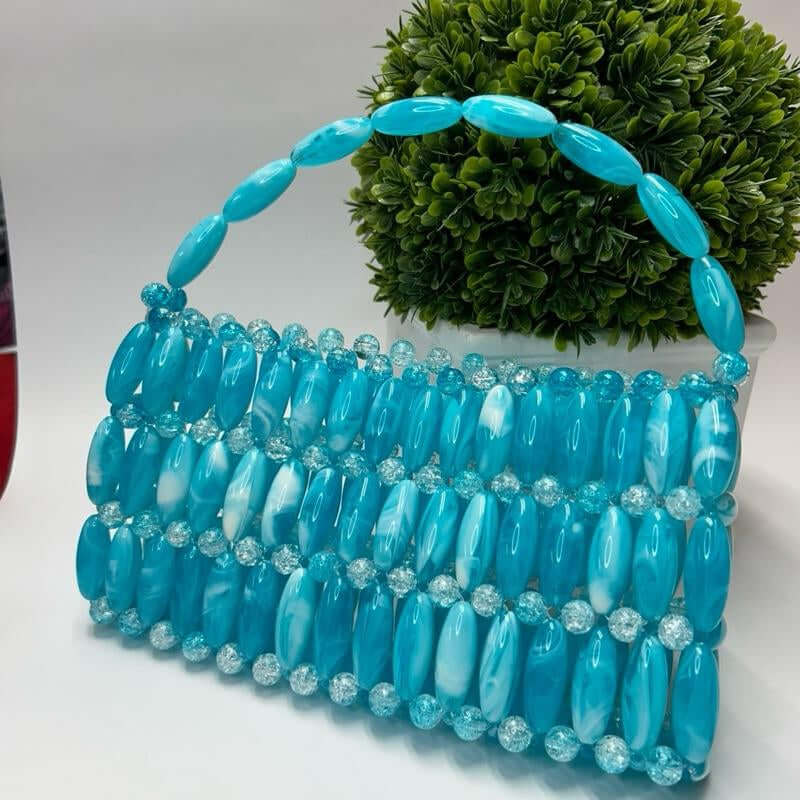 Candy Pop Beaded Bag for Outings and Occasions - Beaded Design with Unique Marble Accents