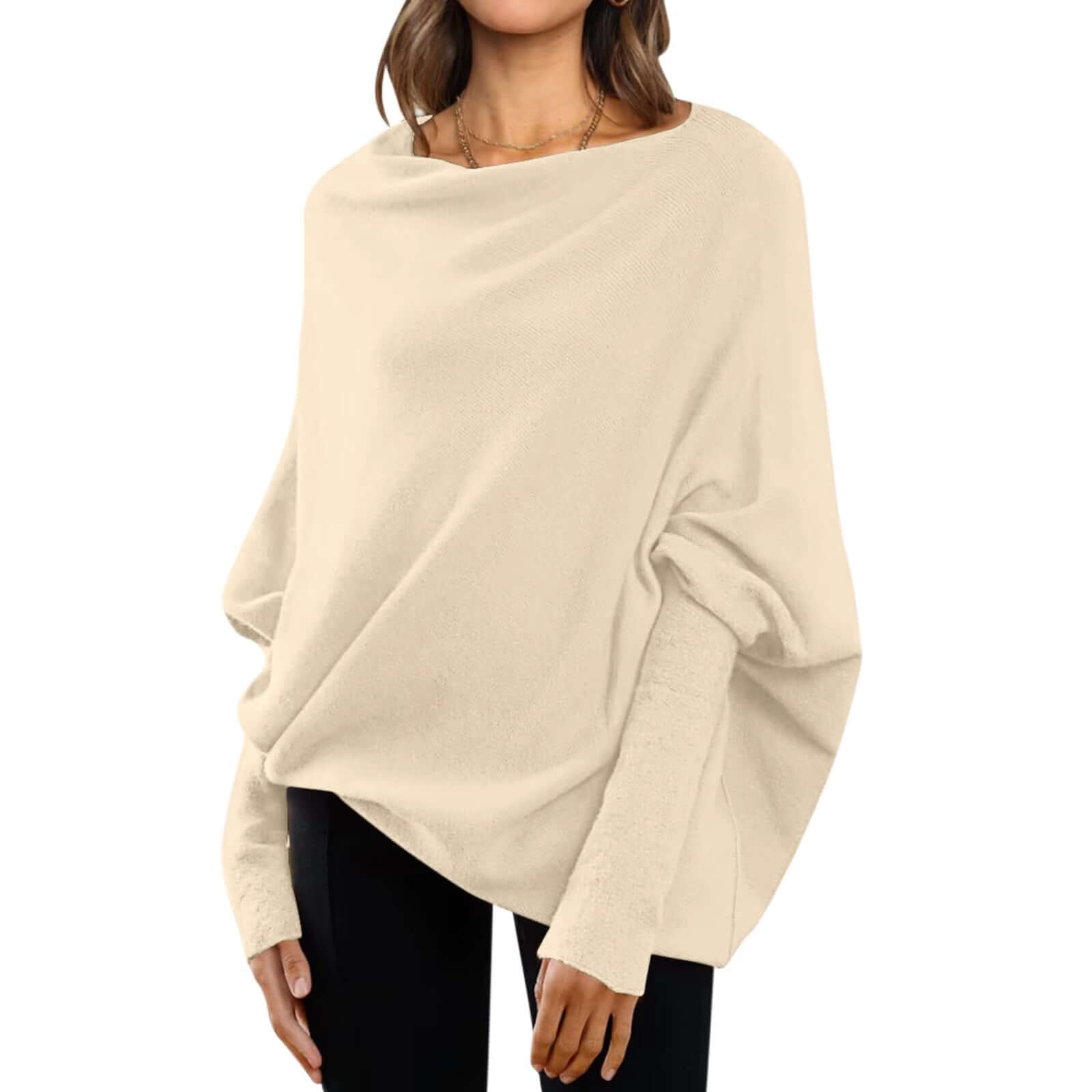 Womens Long Sleeve Neck Tunic Tops Fall Baggy Slouchy Pullover Sweaters off the Shoulder Sweater Pullover Sailor Moon New